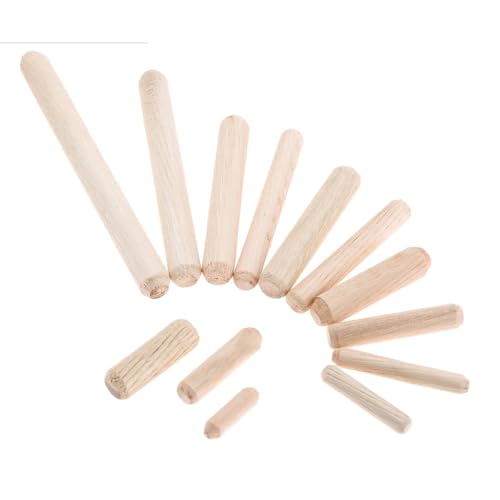 Holzdübelstangen für Basteln， Holzdübel, geriffelte Dübelstifte, mehrere Größen, 50–200 Stück, M6, M8, M10(6x40mm 100pcs) von LQRCTRY
