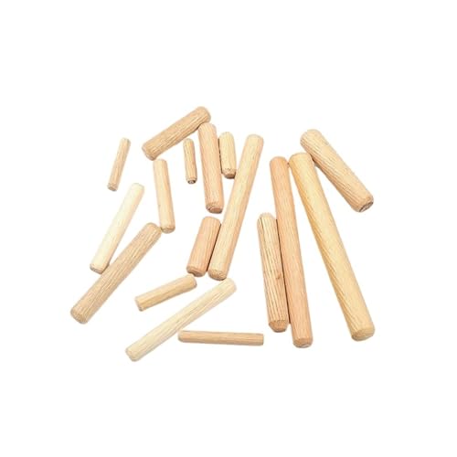 Holzdübelstangen für Basteln， Holzdübel M10, geriffelte Möbelstifte, Stangen, Set, mehrere Größen, 30–100 mm, Packung mit 50 oder 100 Stück(M10X80mm 50pcs) von LQRCTRY