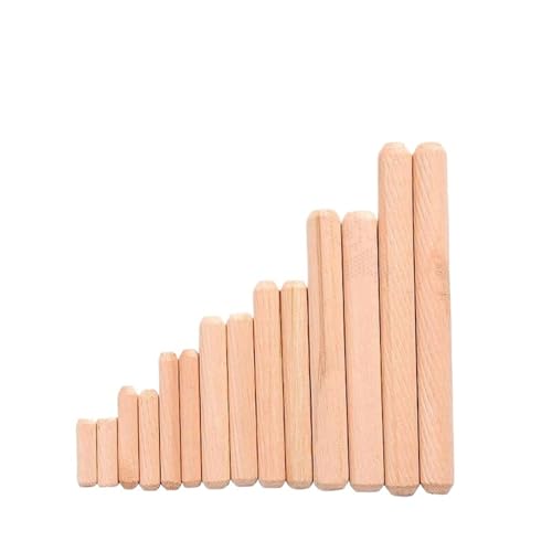 Holzdübelstangen für Basteln， Holzdübel M6 bis M10, Durchmesser 20 bis 60 mm, Länge, Packung mit mehreren Mengen(M10 x 40mm 50PCS) von LQRCTRY