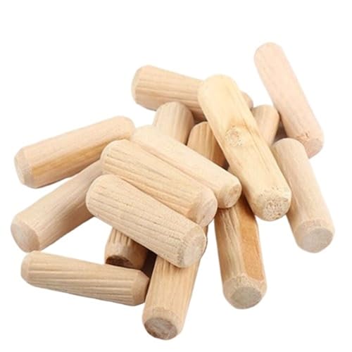 Holzdübelstangen für Basteln， Holzdübelstifte, geriffeltes Design for Möbel, Schrankschublade, mehrere Größen(8x50mm 60pcs) von LQRCTRY