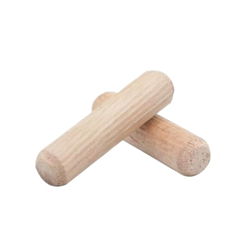 Holzdübelstangen für Basteln， Möbel-Hartholz-Passstifte, geriffelte, konische Enden, M6/M8/M10 x (20–40) mm, 500/1000 Stück(M6 x 20mm 500pcs) von LQRCTRY