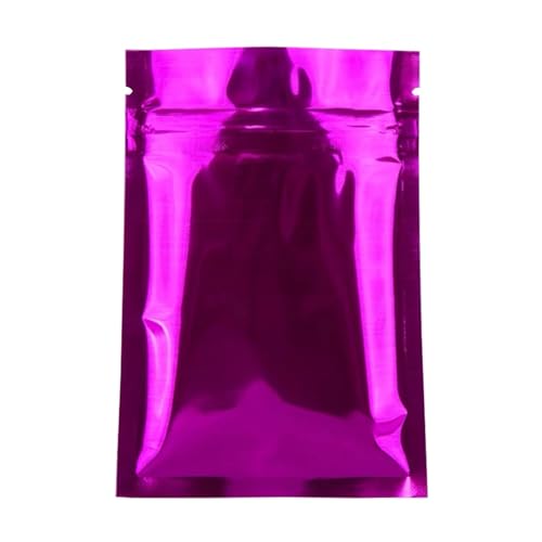 LQRCTRY Plastik-Reißverschlussbeutel, 100 Teile/los Glänzend Schwarz Aluminium Folie Zip-Lock Beutel(Purple,8x12cm) von LQRCTRY