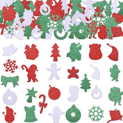 200 Stück Schaumstoff Weihnachtssticker,Glitzernde Weihnachtssticker, Aufkleber mit weihnachts schneeflocken,Weihnachten Sticker für Weihnachtliche Bastelarbeiten DIY Dekoration usw 200 Stück Schaumstoff Weihnachtssticker,Glitzernde Weihnachtssticker, Aufkleber mit weihnachts schneeflocken,Weihnachten Sticker für Weihnachtliche Bastelarbeiten DIY Dekoration usw von LQTSLFM