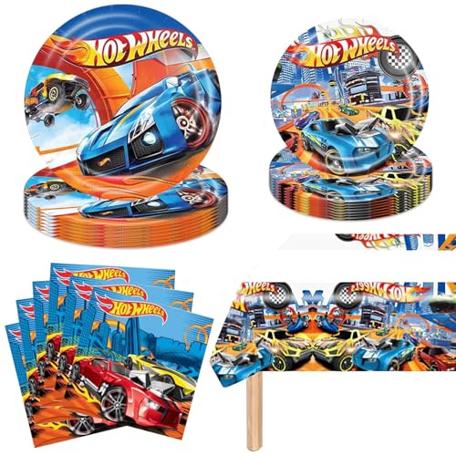 Rennauto Partygeschirr Kindergeburtstag, 41 Stück Auto Pappteller Geburtstag Pappgeschirr Set Party Geschirrset für 10 Gäste Jungen Mädchen Geburtstagsfeier Rennauto Partygeschirr Kindergeburtstag, 41 Stück Auto Pappteller Geburtstag Pappgeschirr Set Party Geschirrset für 10 Gäste Jungen Mädchen Geburtstagsfeier von LQTSLFM