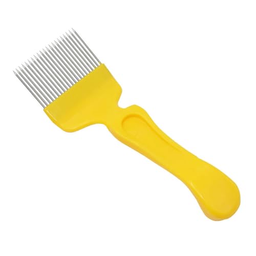 LQXHZ 10pcs gute Qualität 21pin Edelstahlzinken Kammkamm -Nadel -Nadel -Messer -Schaber Bienenbienenzukeke Honigwerkzeuge(Yellow) von LQXHZ