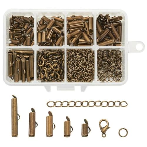 1 Box Crimp-Endperlen, Perlen, zum Aufschieben, Verschluss, Schnallen, Rohre, Schieber, Endkappen, DIY-Halskette, Armband, Verbinder, Schmuckherstellung, Bronze, 300 Stück 1 Box Crimp-Endperlen, Perlen, zum Aufschieben, Verschluss, Schnallen, Rohre, Schieber, Endkappen, DIY-Halskette, Armband, Verbinder, Schmuckherstellung, Bronze, 300 Stück von LQYYLA