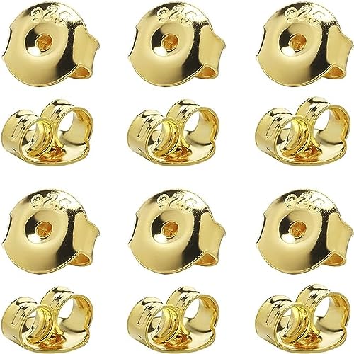 LRESJJIUJ Schmetterlings-Ohrring-Verschlüsse aus Edelstahl für Nieten, hypoallergen, Sicherheitsverriegelung, Schmetterlings-Ohrstecker, vergoldet, 20 Stück LRESJJIUJ Schmetterlings-Ohrring-Verschlüsse aus Edelstahl für Nieten, hypoallergen, Sicherheitsverriegelung, Schmetterlings-Ohrstecker, vergoldet, 20 Stück von LRESJJIUJ