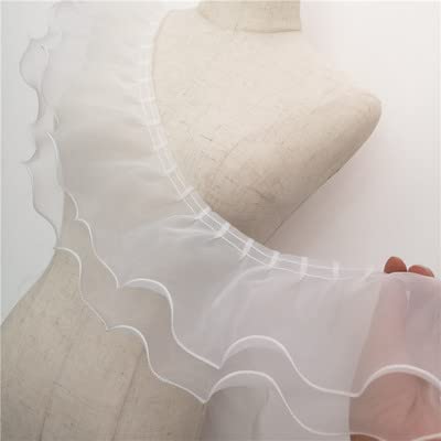 Band,Spitzenbesatz, Spitzenbesatz, plissierter Chiffon-Spitzenkantenbesatz, 1 Yard, 14 cm Breite, DIY-Kleidungszubehör, faltendes Chiffon-Garn, Spitze, Netz, Spitzenbesatz, Gaze, Rüschen, Zubehör Band,Spitzenbesatz, Spitzenbesatz, plissierter Chiffon-Spitzenkantenbesatz, 1 Yard, 14 cm Breite, DIY-Kleidungszubehör, faltendes Chiffon-Garn, Spitze, Netz, Spitzenbesatz, Gaze, Rüschen, Zubehör von LRFNKCT