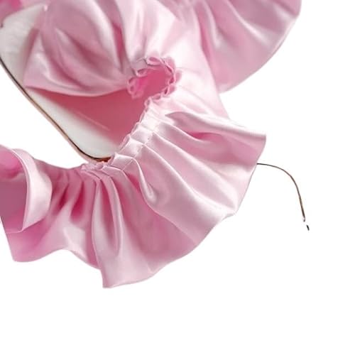 Band,Spitzenbesatz, Spitzenbesatz, plissierter Chiffon-Spitzenkantenbesatz, 1 Yard, 5,5 cm, rosa, schwarz, weiß, rot, glänzendes Satin-Plisseeband, Stoff, Rüschen, Spitzenkantenbesatz am Saum for DIY- Band,Spitzenbesatz, Spitzenbesatz, plissierter Chiffon-Spitzenkantenbesatz, 1 Yard, 5,5 cm, rosa, schwarz, weiß, rot, glänzendes Satin-Plisseeband, Stoff, Rüschen, Spitzenkantenbesatz am Saum for DIY- von LRFNKCT