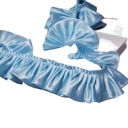 Band,Spitzenbesatz, Spitzenbesatz, plissierter Chiffon-Spitzenkantenbesatz, 1 Yard, 5,5 cm, rosa, schwarz, weiß, rot, glänzendes Satin-Plisseeband, Stoff, Rüschen, Spitzenkantenbesatz am Saum for DIY- Band,Spitzenbesatz, Spitzenbesatz, plissierter Chiffon-Spitzenkantenbesatz, 1 Yard, 5,5 cm, rosa, schwarz, weiß, rot, glänzendes Satin-Plisseeband, Stoff, Rüschen, Spitzenkantenbesatz am Saum for DIY- von LRFNKCT