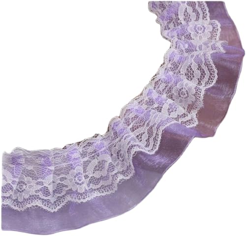 Band,Spitzenbesatz, Spitzenbesatz, plissierter Chiffon-Spitzenkantenbesatz, 1 Yard, plissierter weißer Spitzenmaterialbesatz, 5 cm, Guipure, hohl, blau, lila, rosa, Spitzenstoff, Nähzubehör, Kleiderde Band,Spitzenbesatz, Spitzenbesatz, plissierter Chiffon-Spitzenkantenbesatz, 1 Yard, plissierter weißer Spitzenmaterialbesatz, 5 cm, Guipure, hohl, blau, lila, rosa, Spitzenstoff, Nähzubehör, Kleiderde von LRFNKCT