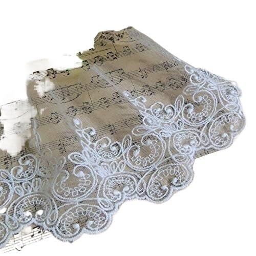 Band,Spitzenbesatz, Spitzenbesatz, plissierter Chiffon-Spitzenkantenbesatz, 1 Yard/Lot, Breite: 9,5 cm, weiß, schwarz, bestickte Netzspitze aus Baumwolle, Spitzenbesatz for Kleidungsstücke, DIY-Nähzub Band,Spitzenbesatz, Spitzenbesatz, plissierter Chiffon-Spitzenkantenbesatz, 1 Yard/Lot, Breite: 9,5 cm, weiß, schwarz, bestickte Netzspitze aus Baumwolle, Spitzenbesatz for Kleidungsstücke, DIY-Nähzub von LRFNKCT