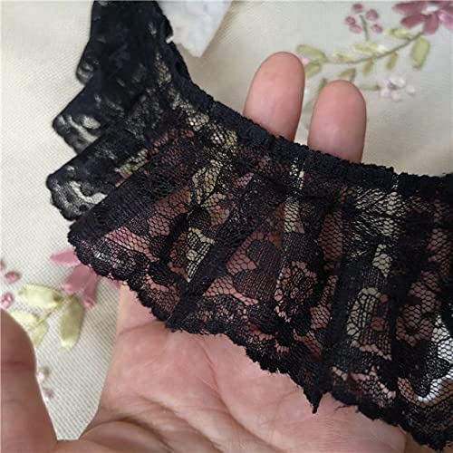 Band,Spitzenbesatz, Spitzenbesatz, plissierter Chiffon-Spitzenkantenbesatz, 1 Yard 91 cm, plissierter Guipure-Tüll-Spitzenbandbesatz, 5,5 cm, for Selbermachen, Nähen, weiß, schwarz, Spitze, Stoff, Kle Band,Spitzenbesatz, Spitzenbesatz, plissierter Chiffon-Spitzenkantenbesatz, 1 Yard 91 cm, plissierter Guipure-Tüll-Spitzenbandbesatz, 5,5 cm, for Selbermachen, Nähen, weiß, schwarz, Spitze, Stoff, Kle von LRFNKCT
