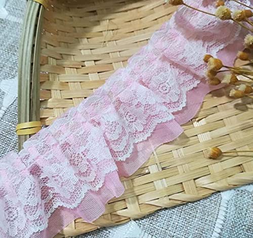 Band,Spitzenbesatz, Spitzenbesatz, plissierter Chiffon-Spitzenkantenbesatz, 1 Yards Tüll-Spitzenstoff, 5 cm, Chiffonband, Spitze, rosa, schwarz, weiß, Spitzenstoff, Stickerei, Kleid, Bänder, Basteln Band,Spitzenbesatz, Spitzenbesatz, plissierter Chiffon-Spitzenkantenbesatz, 1 Yards Tüll-Spitzenstoff, 5 cm, Chiffonband, Spitze, rosa, schwarz, weiß, Spitzenstoff, Stickerei, Kleid, Bänder, Basteln von LRFNKCT