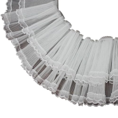 Band,Spitzenbesatz, Spitzenbesatz, plissierter Chiffon-Spitzenkantenbesatz, 1 m, Guipure-Spitzenstoff, Organzaband, Kleid, Netzstoff, 13 cm, Baumwoll-Spitzenbesatz for Nähen von Schnürsenkeln, Kleidun Band,Spitzenbesatz, Spitzenbesatz, plissierter Chiffon-Spitzenkantenbesatz, 1 m, Guipure-Spitzenstoff, Organzaband, Kleid, Netzstoff, 13 cm, Baumwoll-Spitzenbesatz for Nähen von Schnürsenkeln, Kleidun von LRFNKCT