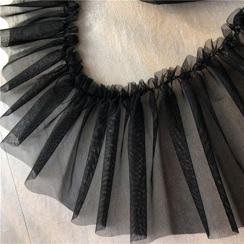 Band,Spitzenbesatz, Spitzenbesatz, plissierter Chiffon-Spitzenkantenbesatz, 17 cm breit, Tüll, Rüschennetz, 3D-Faltenstoff, Spitzenstickerei, Fransenband, Rüschenbesatz, Kleiderkragen, Applikation, DI Band,Spitzenbesatz, Spitzenbesatz, plissierter Chiffon-Spitzenkantenbesatz, 17 cm breit, Tüll, Rüschennetz, 3D-Faltenstoff, Spitzenstickerei, Fransenband, Rüschenbesatz, Kleiderkragen, Applikation, DI von LRFNKCT