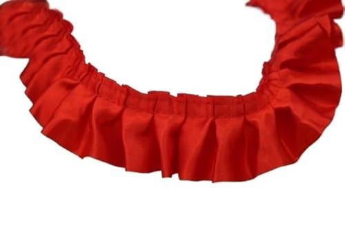 Band,Spitzenbesatz, Spitzenbesatz, plissierter Chiffon-Spitzenkantenbesatz, 30 Yards/Lot, geraffte plissierte Satinspitze, 4 cm breit, Singer-Layer-Rüschen-Rüschenbesatz, glänzendes Nähen, Dentelle von LRFNKCT