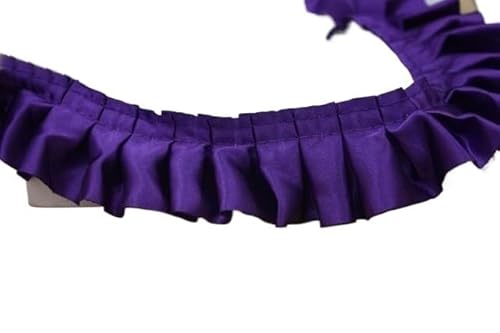 Band,Spitzenbesatz, Spitzenbesatz, plissierter Chiffon-Spitzenkantenbesatz, 30 Yards/Lot, geraffte plissierte Satinspitze, 4 cm breit, Singer-Layer-Rüschen-Rüschenbesatz, glänzendes Nähen, Dentelle von LRFNKCT