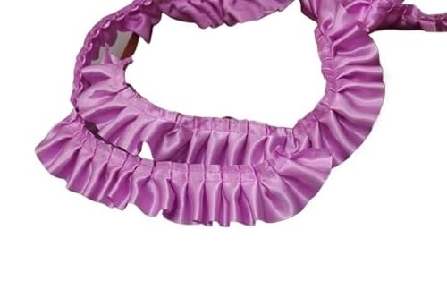 Band,Spitzenbesatz, Spitzenbesatz, plissierter Chiffon-Spitzenkantenbesatz, 30 Yards/Lot, geraffte plissierte Satinspitze, 4 cm breit, Singer-Layer-Rüschen-Rüschenbesatz, glänzendes Nähen, Dentelle von LRFNKCT