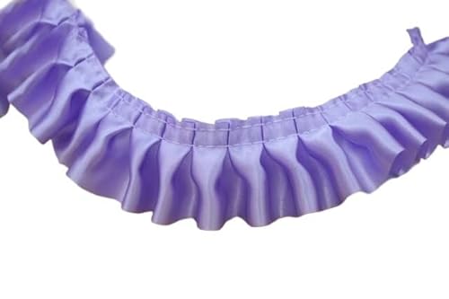 Band,Spitzenbesatz, Spitzenbesatz, plissierter Chiffon-Spitzenkantenbesatz, 30 Yards/Lot, geraffte plissierte Satinspitze, 4 cm breit, Singer-Layer-Rüschen-Rüschenbesatz, glänzendes Nähen, Dentelle von LRFNKCT
