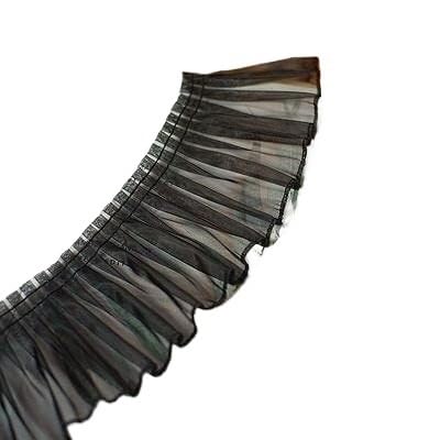 Band,Spitzenbesatz, Spitzenbesatz, plissierter Chiffon-Spitzenkantenbesatz, 5 Meter, 75 mm, weiße Organza-Spitze, geraffte, plissierte Spitzenbesatz. Wählen Sie Farben aus von LRFNKCT