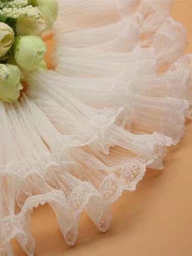 Band,Spitzenbesatz, Spitzenbesatz, plissierter Chiffon-Spitzenkantenbesatz, 9 cm breit, zweilagige Stickerei, Blumen-Tüll-Netz, Spitzenstoffbesatz, Band, DIY Nähen, Rüschen-Applikation, Kragen, Franse Band,Spitzenbesatz, Spitzenbesatz, plissierter Chiffon-Spitzenkantenbesatz, 9 cm breit, zweilagige Stickerei, Blumen-Tüll-Netz, Spitzenstoffbesatz, Band, DIY Nähen, Rüschen-Applikation, Kragen, Franse von LRFNKCT