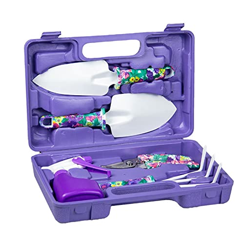 Gartengeräte , 5-teiliges Gartenwerkzeug-Set, robuste Gartengeräte, Gartengeräte mit Tragetasche und ergonomischem Griff, Gartengeräte aus Edelstahl – Geschenk for Frauen und Männer (Farbe: Blau)(Purp Gartengeräte , 5-teiliges Gartenwerkzeug-Set, robuste Gartengeräte, Gartengeräte mit Tragetasche und ergonomischem Griff, Gartengeräte aus Edelstahl – Geschenk for Frauen und Männer (Farbe: Blau)(Purp von LRFNKCT