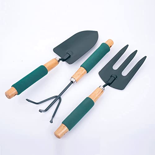 Gartengeräte , Gartenwerkzeug-Kollektion – 3-teiliges Gartenwerkzeug-Set (Handkelle, Handpflanzer, Handgrubber) – Geschenk for Frauen und Männer von LRFNKCT