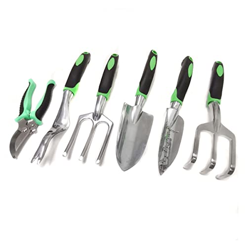 Gartengeräte , Gartenwerkzeug-Set, ergonomischer Hand-Unkrautstecher, Rechen, Schaufel, Kelle – Geschenk for Frauen und Männer(Green) von LRFNKCT