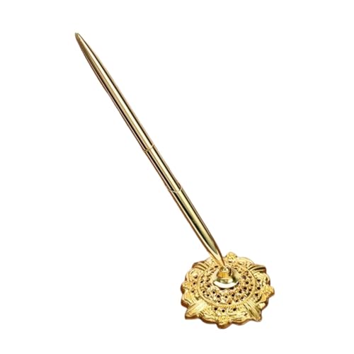 LRFNKCT Stifte, Gelstifte, Gelschreiber, Metall-Kugelschreiber mit Sockel, Tintenroller, flüssiges Schreiben, Gel-Tintenstifte for Büro und Geschäft, schnelltrocknende Tinte(Yellow) von LRFNKCT