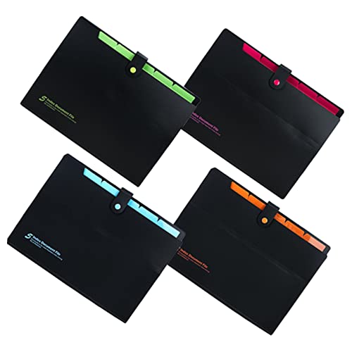 Ordner, Aktenordner,4 Stück,Druckknopf-Tasche,Briefformat-Ordner,erweiterbarer Organizer,erweiterter Dokumentenordner von LRFNKCT