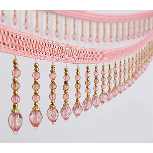 Quasten, Kristall-Quasten, Kristallperlen, Fransenbesatz, Quaste, Spitzenbänder, hängende Anhängerdekoration for Nähen von Kostümzubehör(Pink) von LRFNKCT