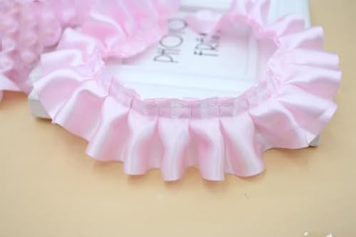 Spitzenbesatz, Gesammelt Plissee Satin Spitze 4 CM Breite Sänger Schicht Rüschen Rüschenbesatz Band Glänzende Nähen Dentelle Spitzenbesatz, Gesammelt Plissee Satin Spitze 4 CM Breite Sänger Schicht Rüschen Rüschenbesatz Band Glänzende Nähen Dentelle von LRFNKCT