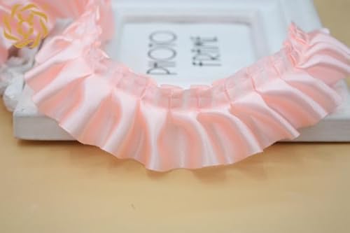 Spitzenbesatz, Gesammelt Plissee Satin Spitze 4 CM Breite Sänger Schicht Rüschen Rüschenbesatz Band Glänzende Nähen Dentelle Spitzenbesatz, Gesammelt Plissee Satin Spitze 4 CM Breite Sänger Schicht Rüschen Rüschenbesatz Band Glänzende Nähen Dentelle von LRFNKCT