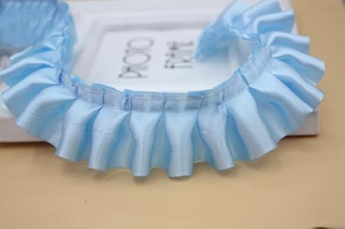 Spitzenbesatz, Gesammelt Plissee Satin Spitze 4 CM Breite Sänger Schicht Rüschen Rüschenbesatz Band Glänzende Nähen Dentelle Spitzenbesatz, Gesammelt Plissee Satin Spitze 4 CM Breite Sänger Schicht Rüschen Rüschenbesatz Band Glänzende Nähen Dentelle von LRFNKCT