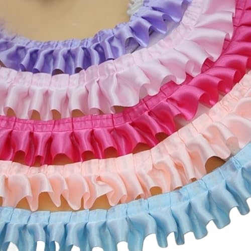 Spitzenbesatz, Gesammelt Plissee Satin Spitze 4 CM Breite Sänger Schicht Rüschen Rüschenbesatz Band Glänzende Nähen Dentelle Spitzenbesatz, Gesammelt Plissee Satin Spitze 4 CM Breite Sänger Schicht Rüschen Rüschenbesatz Band Glänzende Nähen Dentelle von LRFNKCT