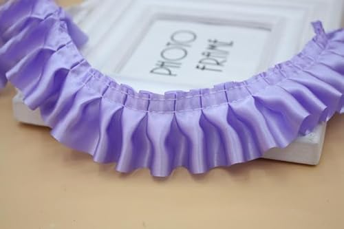 Spitzenbesatz, Gesammelt Plissee Satin Spitze 4 CM Breite Sänger Schicht Rüschen Rüschenbesatz Band Glänzende Nähen Dentelle Spitzenbesatz, Gesammelt Plissee Satin Spitze 4 CM Breite Sänger Schicht Rüschen Rüschenbesatz Band Glänzende Nähen Dentelle von LRFNKCT