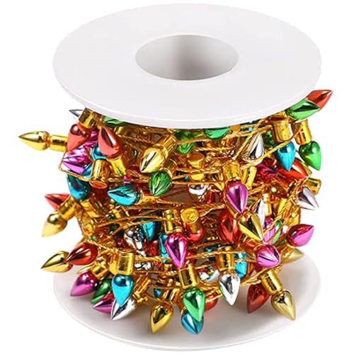 LRXIYODE 1 Rolle Festival Lampenperlen für DIY Dekoration Bunte Weihnachtsperlen aus Kunststoff für Kreative Handarbeiten Garten und Weihnachtsbaum Dekorationen LRXIYODE 1 Rolle Festival Lampenperlen für DIY Dekoration Bunte Weihnachtsperlen aus Kunststoff für Kreative Handarbeiten Garten und Weihnachtsbaum Dekorationen von LRXIYODE