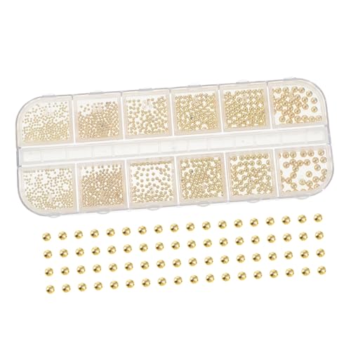 LRXIYODE 1 Schachtel Fächer Metall Stahlkugel Nagelstuds Nail Art DIY Zubehör für Maniküre Vielseitige Nagelsteine für Mädchen Dekorative Nagelverzierung für Bühne Party und Alltag von LRXIYODE