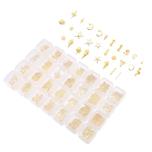 LRXIYODE 1 Schachtel Fächer Nageldesign Ornamente Stern Mond Nail Art Dekorationen Glänzend DIY Maniküre Zubehör für Damen Party Shopping von LRXIYODE