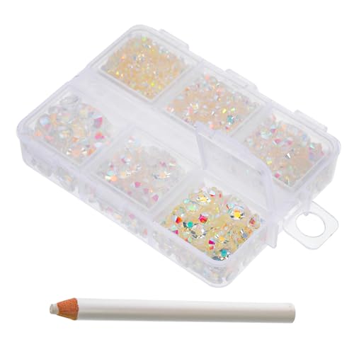 LRXIYODE 1 Schachtel Fächer Resin Nagel Strasssteine Flach Leicht Farblich Sortiert DIY Nageldesign Zubehör Langlebig Geeignet für Bühne Party Abschlussfeier Einfache Anwendung von LRXIYODE