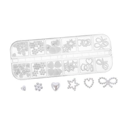 LRXIYODE 1 Schachtel Kreative Nagelkunst Perlen Herzförmige Maniküre Dekorationen für DIY Fake Nails Stereoskopische Nail Art Charms für Zuhause und Profis von LRXIYODE