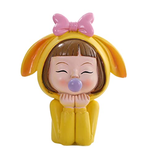 LRXIYODE 1 Stück Cartoon Bubble Girl Kuchen Dekorationsfigur Lebendige Skulptur für Kindergeburtstage und Feiern Farbenfroh Handgefertigt Kuchendekoration für Unvergessliche von LRXIYODE