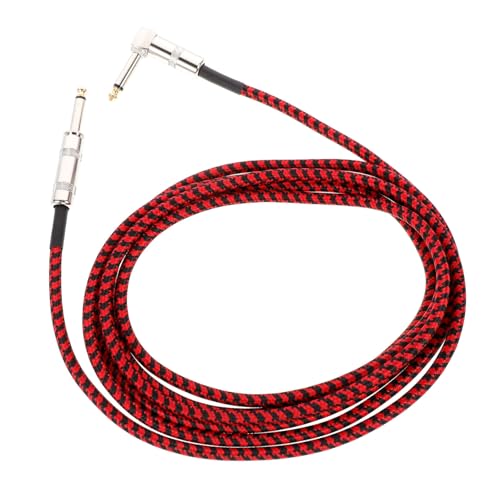LRXIYODE 1 Stück Gitarren Audio Kabel Rotes und Schwarzes Geflochtenes Kabel für Elektrische Gitarren Klangqualität Langlebig und Geräuschlos für Aufnahmen und Live Performances von LRXIYODE