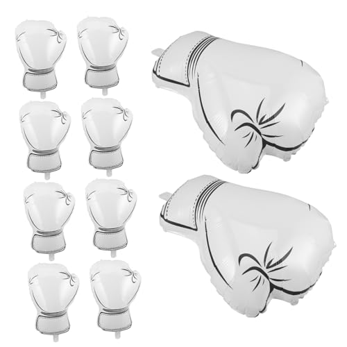 LRXIYODE 10 Stück Dekorationen Geburtstagsbedarf Wrestling Ballon Requisite Farbe Handschuhe Aluminium Thema Dekor Party Zubehör Hintergrund Jungen Für Weiß – Layout Dekoration Und von LRXIYODE