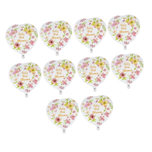LRXIYODE 10 Stück Luftballons Zum Muttertag Junggesellin Aufdecken Party Herzballon Massenballons Herz Luftballons Ballons Masse Muttertagszubehör Folienballons Herz Aluminiumfolie von LRXIYODE