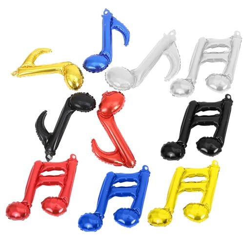 LRXIYODE 10 Stück Musikballons Buchstabenballons Musikthema Ballons Musiknoten Ballons Musiknoten Dekorationen Musiknoten Partydekorationen Geburtstagsballons Musikalisches von LRXIYODE