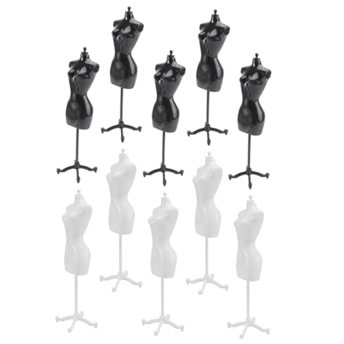 LRXIYODE 10 Stück Teiliges Miniatur Mannequin Model Kleiderständer Kompakter Puppenständer für Puppenkleidung und Accessoires Stabiler Kleiderbügel für Puppenschrank und Display von LRXIYODE
