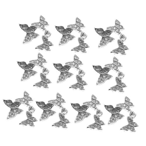 LRXIYODE 10 Stück Teiliges Schmetterling Nail Art Charms mit Funkelnden Strasssteinen Leichte Nageldekorationen für Individuelles DIY Nageldesign Vielseitig Kombinierbar und Modisch für von LRXIYODE