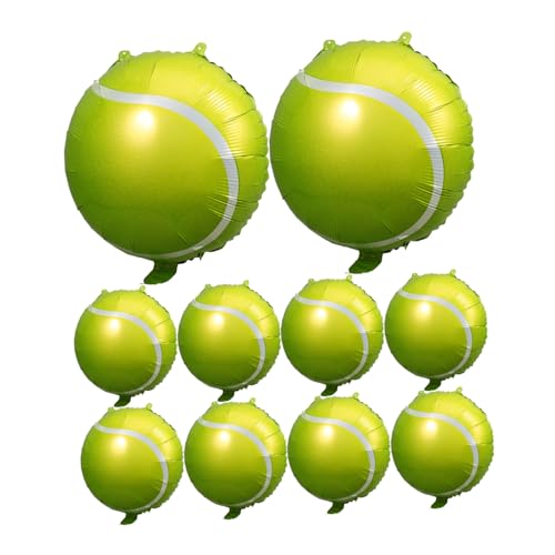 LRXIYODE 10 Stück Teiliges Tennisball Luftballons Aufblasbare Party Deko Leichte Tennis Motivballons für Sport und Geburtstagspartys Wiederverwendbar Sicher für Innen und Außenbereiche von LRXIYODE